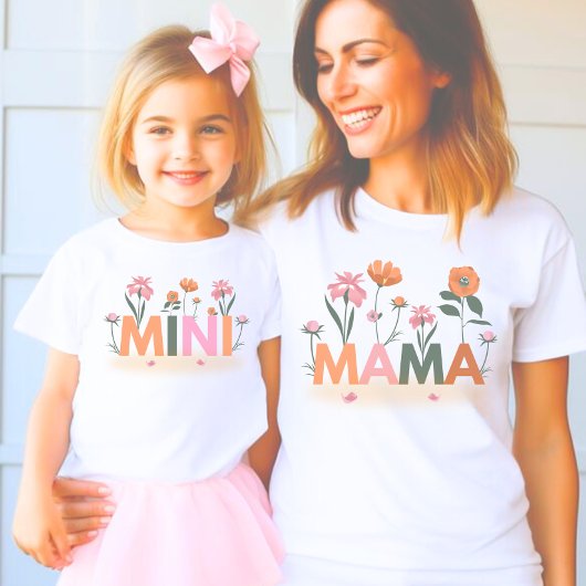 Floral Matching Mama dochter T-shirt
