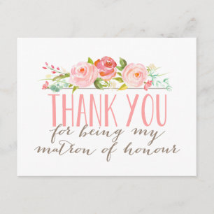 Floral Matron of Honor bedankt