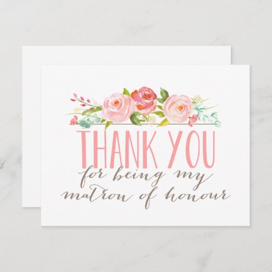 Floral Matron of Honor bedankt (Voorkant / Achterkant)