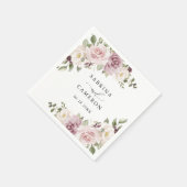 Floral Mauve Blush groen gepersonaliseerde bruilof Servet (Hoek)