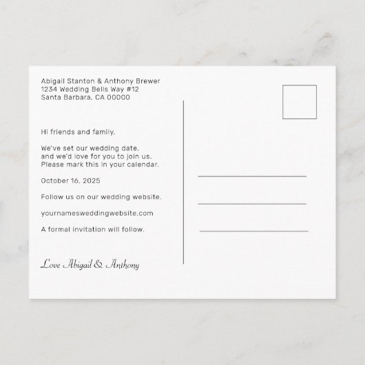 Floral Mauve Botanische Waterverf Save the Date Aankondigingskaart (Achterkant)