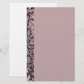 Floral Mauve en Chocolade Briefpapier (Voorkant / Achterkant)