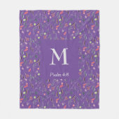 FLORAL Mauve Lila | MONOGRAM | CHRISTELIJK Fleece Deken (Voorkant)