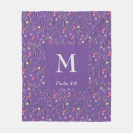 FLORAL Mauve Lila | MONOGRAM | CHRISTELIJK Fleece Deken