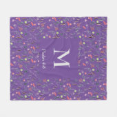 FLORAL Mauve Lila | MONOGRAM | CHRISTELIJK Fleece Deken (Voorkant (Horizontaal))