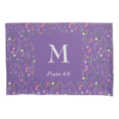 FLORAL Mauve Lila | MONOGRAM | CHRISTELIJK Kussensloop (Voorkant)