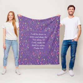 FLORAL Mauve Lila Peace Sleep Safety | CHRISTELIJK Fleece Deken