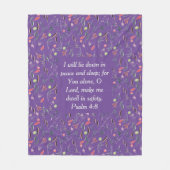 FLORAL Mauve Lila Peace Sleep Safety | CHRISTELIJK Fleece Deken (Voorkant)