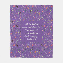 FLORAL Mauve Lila Peace Sleep Safety | CHRISTELIJK Fleece Deken