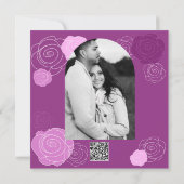 Floral Mauve Paarse Bridal Shower Invitations Kaart (Achterkant)