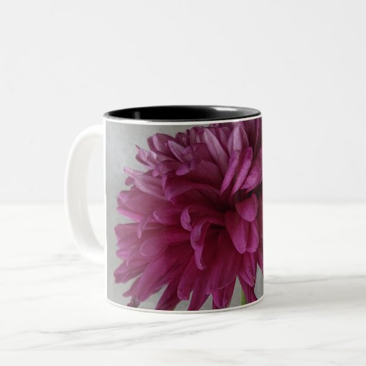 Floral Mauve Two-Tone Coffee Mok (Voorkant links)
