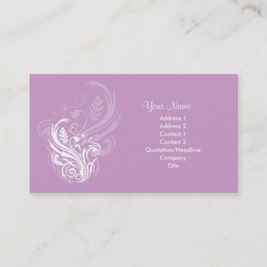 Floral mauve Visitekaartje (Voorkant)