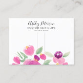 Floral mauve waterverf haarklem barrette display visitekaartje (Voorkant)
