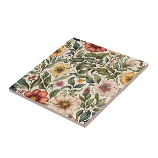 Floral Meadow Botanical Tegeltje (Zijkant)