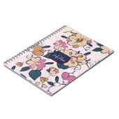 Floral Meadow Cream Pink Botanical Custom Name Notitieboek (Linkerzijde)