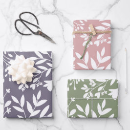 Floral Meadow Dreams Botanical Silhouettes Inpakpapier Vel