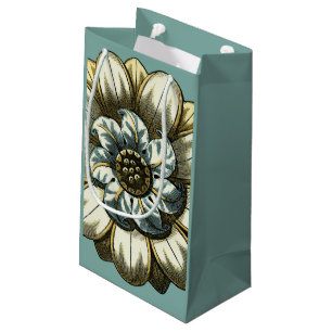 Floral Medallion op lichtblauwe achtergrond Klein Cadeauzakje