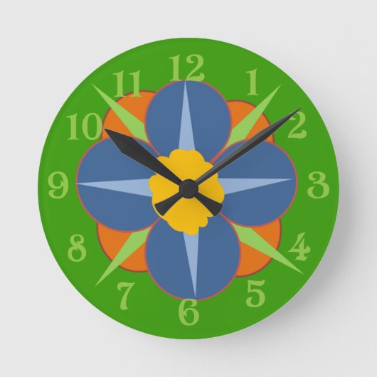 Floral Medallion Ronde Klok (Voorkant)