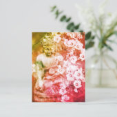 ** Floral Meditation Zen Buddha Meditate Sinaasapp Briefkaart (Staand voorkant)