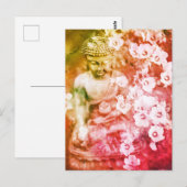 ** Floral Meditation Zen Buddha Meditate Sinaasapp Briefkaart (Voorkant / Achterkant)