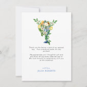 Floral Mediterraan Vrijgezellenfeest Dank u Kaart (Voorkant)