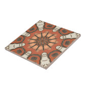 Floral mediterrane Abstracte geometrische Tegel Tegeltje (Zijkant)