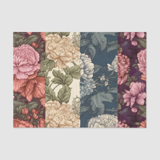  Floral Medley 3-paneel Decoupage papier (Voorkant)