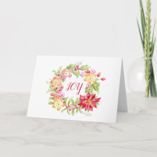 Floral Medley Holiday Wreate kerstKaart Bedankkaart (Voorkant)