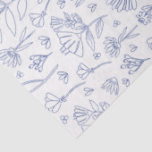 Floral medley outline in blue tissuepapier (Detail)
