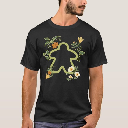 Floral Meeple Board Games T-shirt (Voorkant)