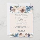 Floral meer | Muted Blue en Cream Garland Wedding Kaart (Voorkant)