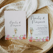 Floral Meerkleurige Parels Prosecco Vrijgezellenfe Kaart