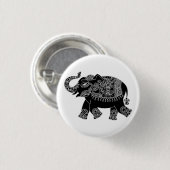 Floral Mehedi Elephant Pin Button (Voorkant /achterkant)