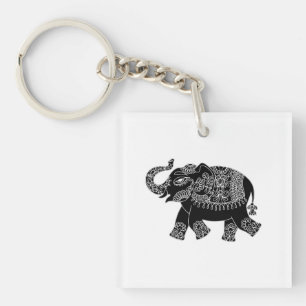 Floral Mehedi Elephant Sleutelhanger