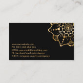 Floral Mehndi Golden Ornament Visitekaartje (Achterkant)