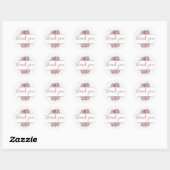 Floral Meisje Baby shower Dank u Ronde Sticker (Vel)