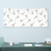 Floral, melkwit, Romance vinylbanner Spandoek (Beurs)