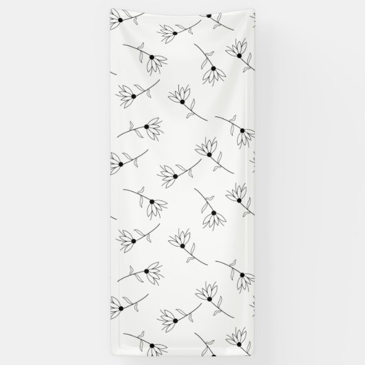 Floral, melkwit, Romance vinylbanner Spandoek (Verticaal)