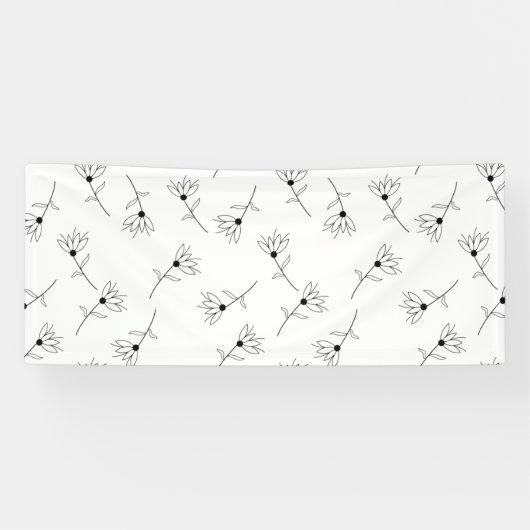 Floral, melkwit, Romance vinylbanner Spandoek (Horizontaal)