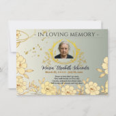 Floral Memorial Card - Sympathy keepsake  Bedankkaart (Voorkant)