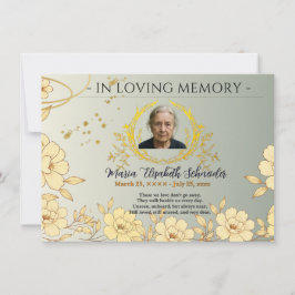 Floral Memorial Card - Sympathy keepsake Bedankkaart