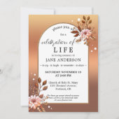 Floral Memorial Celebration of Life Photo Kaart (Voorkant)