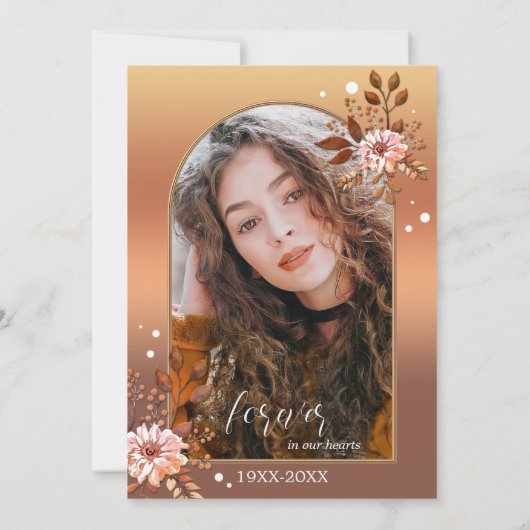 Floral Memorial Celebration of Life Photo Kaart (Achterkant)