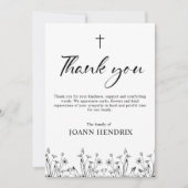 Floral Memorial Dank je wel kaart (Voorkant)