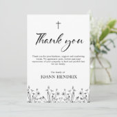 Floral Memorial Dank je wel kaart (Staand voorkant)