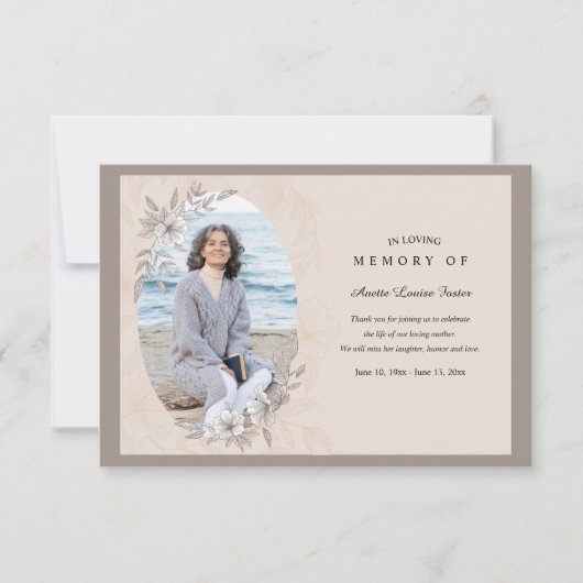 Floral Memorial Foto: Dank u wel Bedankkaart (Voorkant)