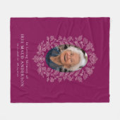 Floral Memorial foto in liefdevolle herinnering Fleece Deken (Voorkant (Horizontaal))