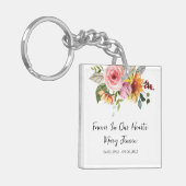 Floral Memorial Funeral Photo Sleutelhanger (Voorkant Links)
