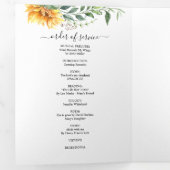 Floral Memorial Funeral Waterverf Drieluik Programma (Binnenzijde eerst)