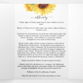 Floral Memorial Funeral Waterverf Drieluik Programma (Binnenkant midden)